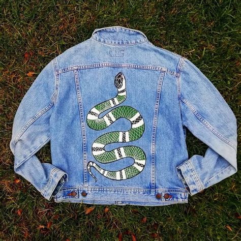 jacket jeans gucci|Gucci jean jacket with snake.